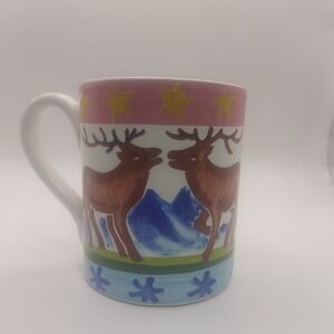La Gioconda Made in Italy Mug Cup Coffee‎ Tea Reindeer Stars Holiday Decor